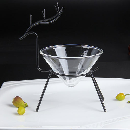 Vajilla de Cristal Transparente Navideño con Diseño de Reno para Cocina Molecular - Image 3