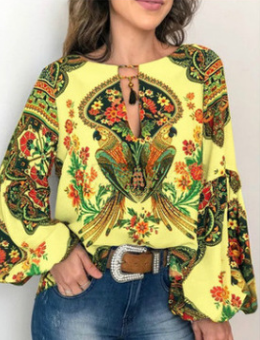 Blusa Cuello Redondo con Mangas Farol - Image 12