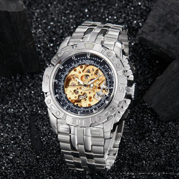 Reloj Mecánico de Acero Hueco con Pulsera de Acero Sólido - Image 16