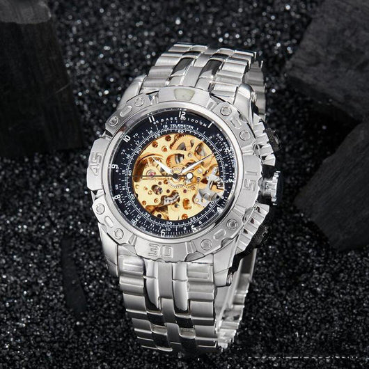 Reloj Mecánico de Acero Hueco con Pulsera de Acero Sólido - Image 16