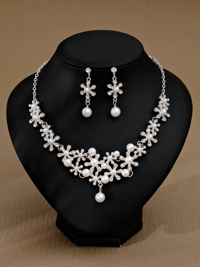Conjunto de Aretes y Collar con Perlas y Cristales para Mujer - Image 60