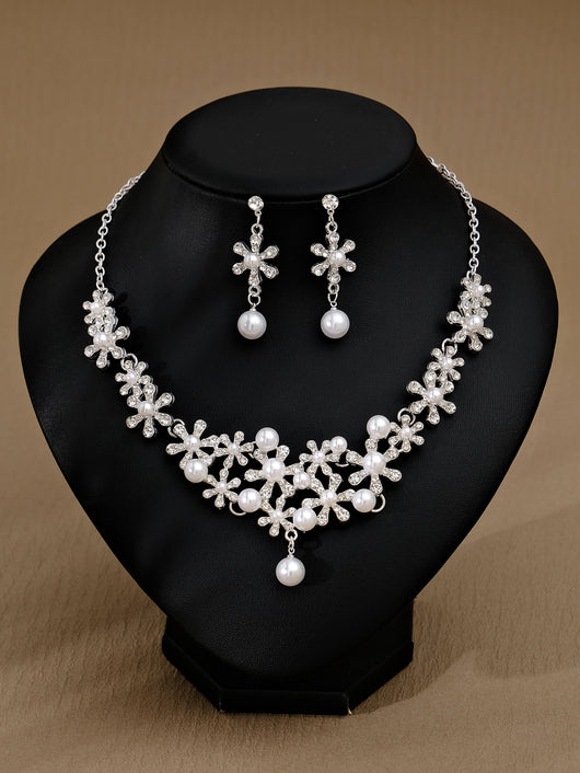 Conjunto de Aretes y Collar con Perlas y Cristales para Mujer - Image 60