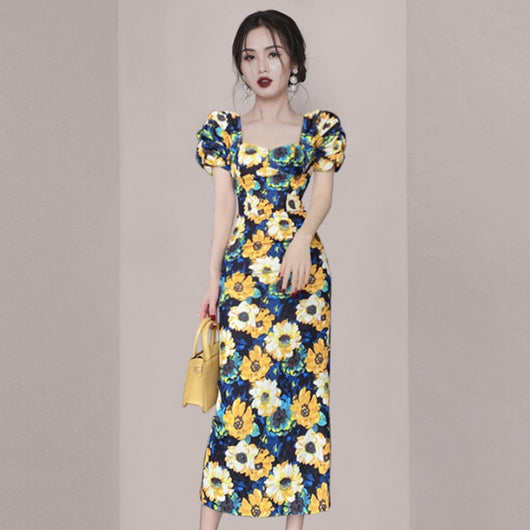 Falda Midi Ajustada con Estampado