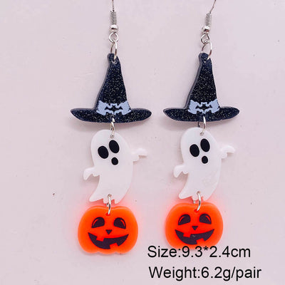 Aretes Colgantes Halloween Calabaza Sangrienta Fantasma Acrílico - Image 6