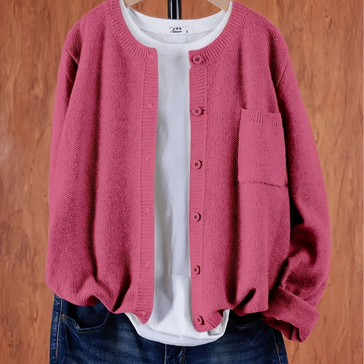Cardigan Tejido de Abrigo en Colores Puros para Mujer - Image 7