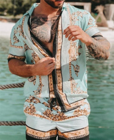 Conjunto de Camisa Suelta Estilo Casual Hawaiano para Hombre - Image 9