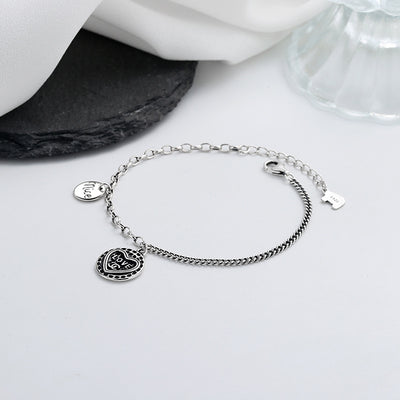 Pulsera Anillo de Plata Tailandesa Estilo Vintage Retro