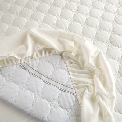 Sábana Bajera Acolchada Protectora con Volante - Colores Sólidos - Image 39