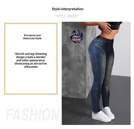 Pantalones Estampados Talle Alto Ajustados con Elasticidad para Mujer - Image 11