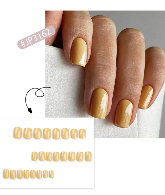 Uñas Postizas Cuadradas Cortas Color Sólido Clásico - Image 22