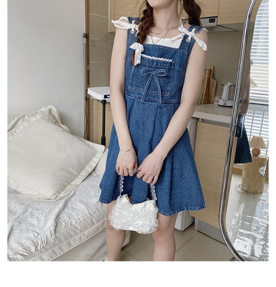 Vestido Denim con Detalles de Encaje para Mujer - Image 12