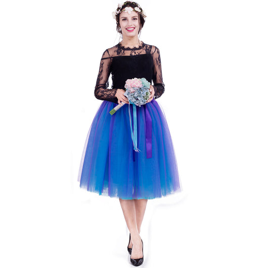 Falda Tutú Bicolor Elegante con Velo - Image 6
