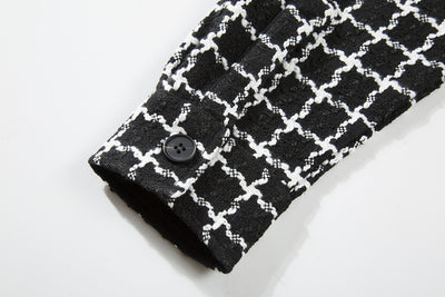 Chaqueta Camisa Cuadros Blanco y Negro - Estilo Urbano Versátil - Image 2
