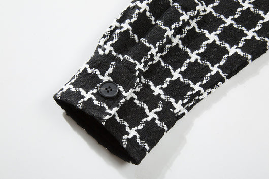 Chaqueta Camisa Cuadros Blanco y Negro - Estilo Urbano Versátil - Image 2