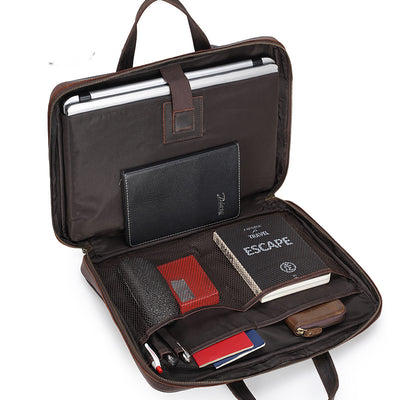 Maletín Portátil de Cuero Genuino Estilo Retro - Bolsa Ejecutiva Vintage - Image 2