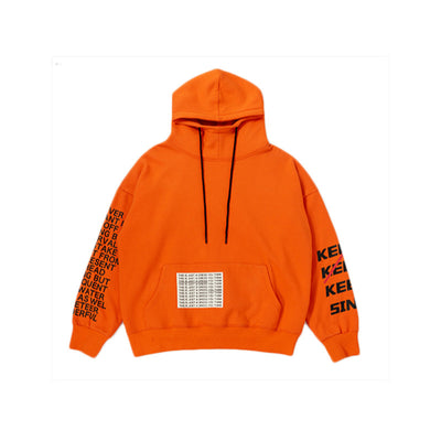Sudadera Oversized con Capucha y Letras Estampadas en Terciopelo - Image 9