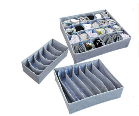 Juego de 3 Cajas Organizadoras de Carbón de Bambú