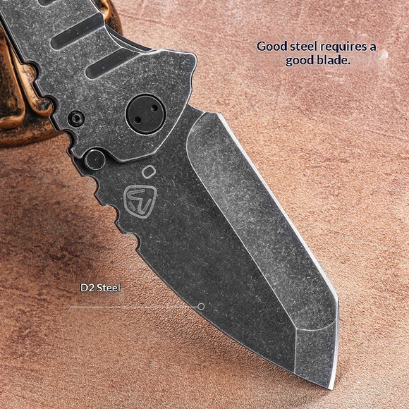 Cuchillo Táctico Plegable de Acero Reforzado para Aventuras al Aire Libre