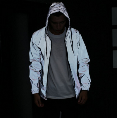 Chaqueta Reflectante Hip Hop Otoño - Cortavientos Deportivo Fluorescente Hombre