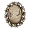 Diamond retro beauty head brooch Yellow 1