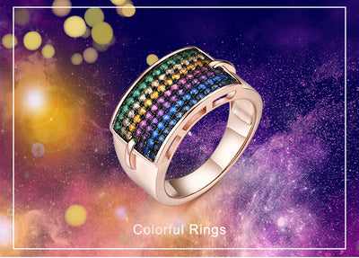 Anillo de Plata 925 con Gemas Arcoíris - Diseño Personalidad - Image 3