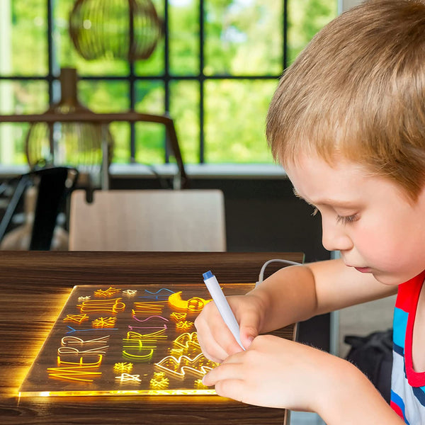 Pizarra LED Luminosa para Dibujar con Soporte y Mensajes Personalizados