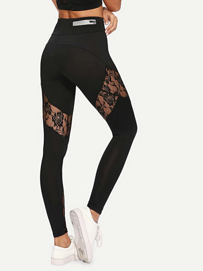 Pantalones de Yoga Deportivos con Encaje Perspectiva - Image 3