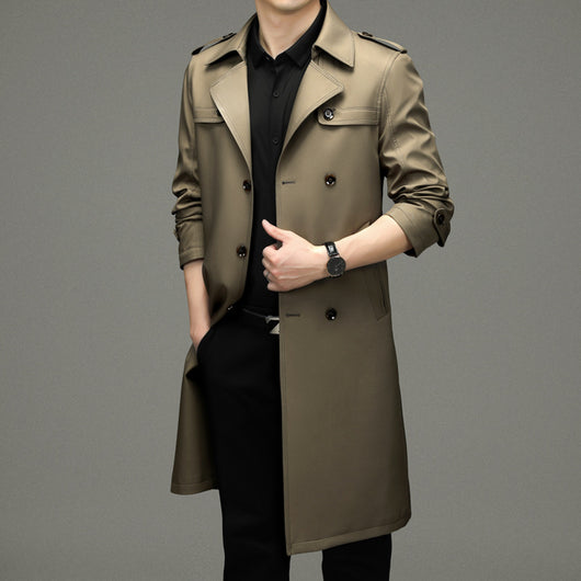 Gabardina Larga Cruzada para Hombre - Estilo Ejecutivo Casual