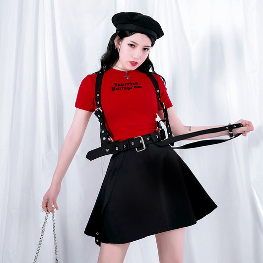 Falda Punk Metal con Correas Dobles y 3 Formas de Uso - Image 3