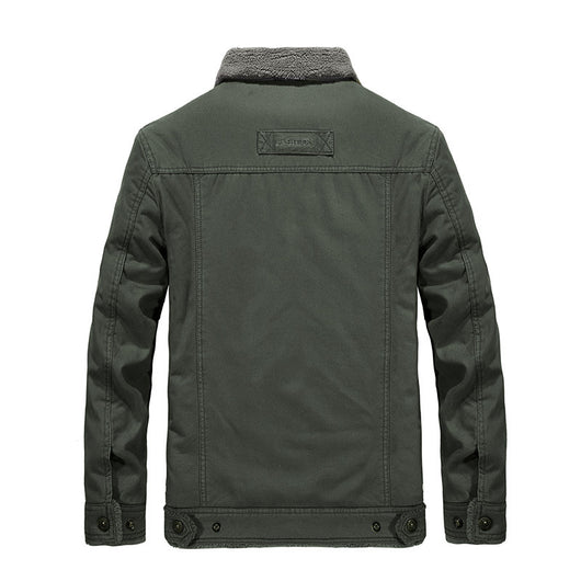 Abrigo de Invierno para Hombre con Forro de Terciopelo - Chaqueta de Algodón Acolchada - Image 9