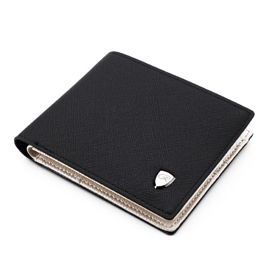 Billetera Corta para Hombre con Diseño de Patrón Cruzado Coreano
