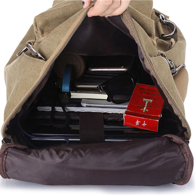 Mochila de Lona Multifuncional de Gran Capacidad para Hombre - Image 4