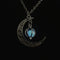 Luminous Bead Moon Pumpkin Pendant Necklace Azul
