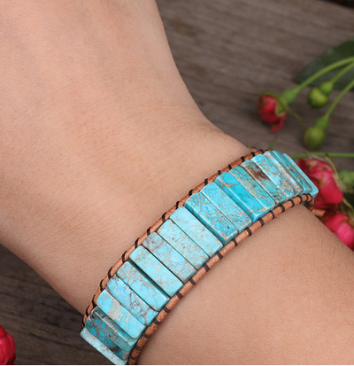 Pulsera de Cuero con Jaspe Natural de Depósito Marino - Image 10
