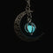 Luminous Bead Moon Pumpkin Pendant Necklace Azul and Verde