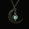 Luminous Bead Moon Pumpkin Pendant Necklace Verde
