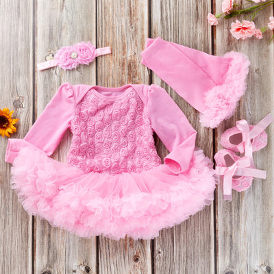 Vestido Romper de Manga Larga Rose Compuesto para Bebé - Image 3