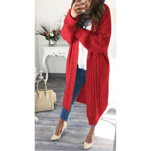 Cardigan Tejido de Largo Medio con Detalle Trenzado - Image 8