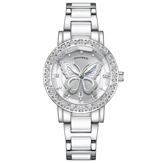 Reloj de Lujo para Mujer con Diamantes y Calendario - Acero Inoxidable - Image 5