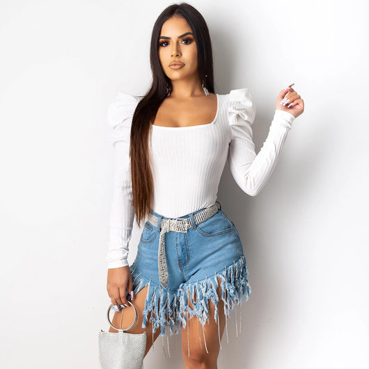 Shorts de Mezclilla con Flecos - Image 5