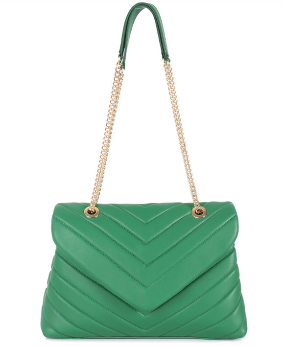 Bolso Bandolera con Cadena Metálica y Bordado para Mujer