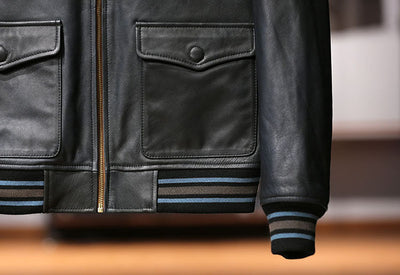 Chaqueta de Cuero para Hombre con Cuello Mao - Estilo Casual Deportivo - Image 17