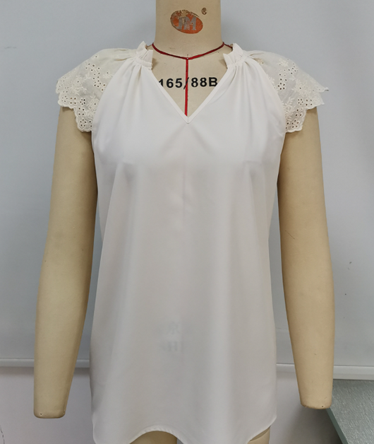 Blusa Sin Mangas Cuello V con Costuras Decorativas - Image 10