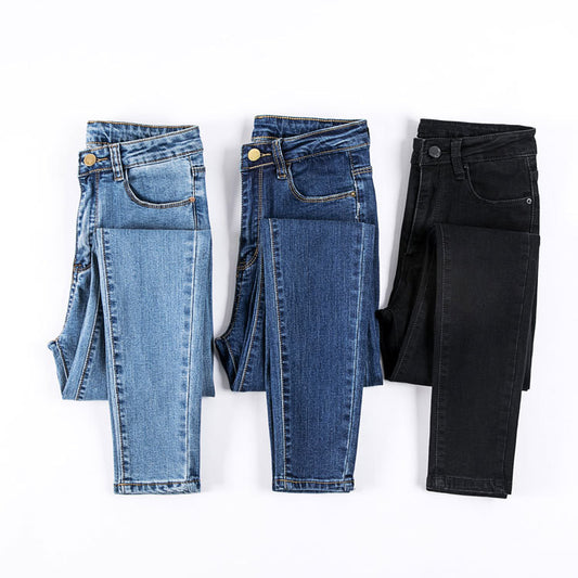 Pantalones Ajustados Elásticos de Cintura Alta con Tobillera