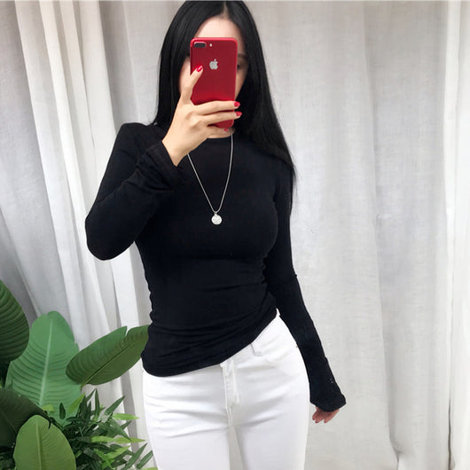 Camiseta Manga Larga Slim Fit Clásica