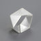 S925 Silver Plated Personality Multi-faceted Origami Women's Adjustable Ring Silver Plated Adjustable opening