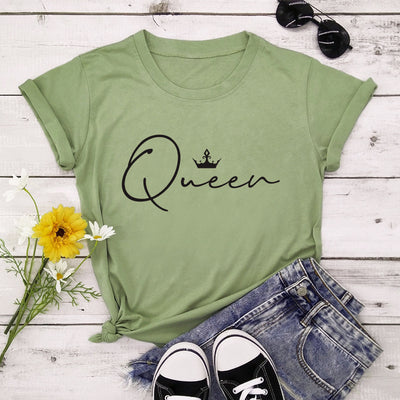 Playera Suelta Cuello Redondo Estampado Corona Queen - Image 14
