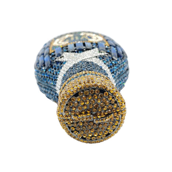 Bolso de Cena Elegante con Diseño de Botella de Champagne y Mano de Diamantes
