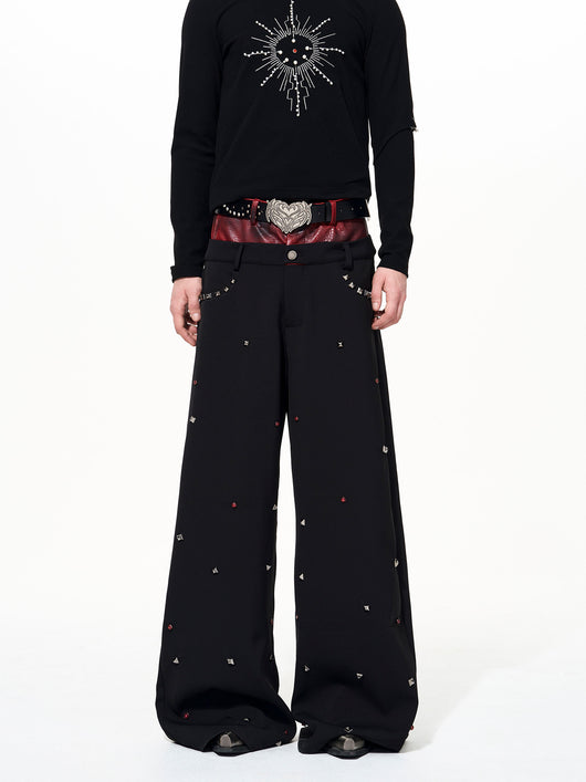 Conjunto Chaqueta y Pantalón Efecto Cuero Negro con Tachuelas - Image 4