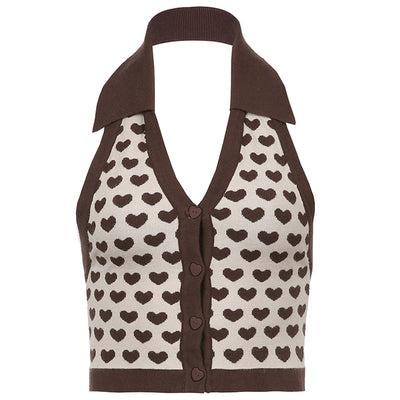 Chaleco de Punto Lana con Cuello Polo Corto para Mujer - Image 6